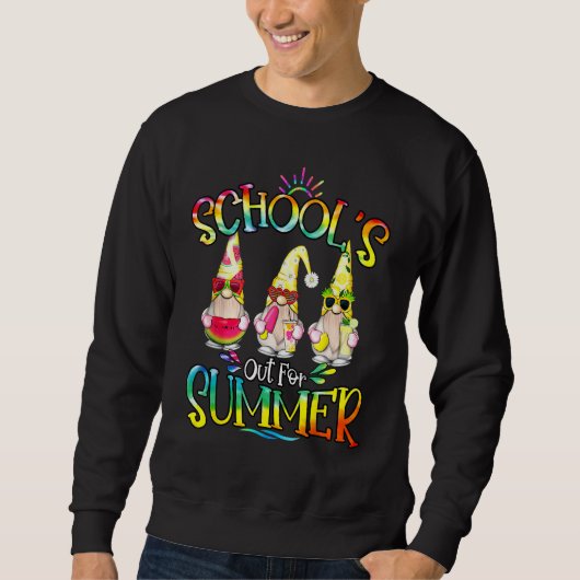 School's Out For Summer With My Gnomies Tie Dye Sc Sweatshirt (Vorderseite)