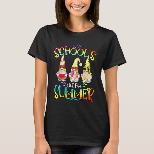 School's Out For Summer With My Gnomies Tie Dye Sc T-Shirt (Vorderseite)