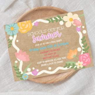 School's out, Summer party, Class party,  Einladung