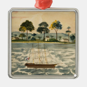 Schooner auf dem Wasser Ornament Aus Metall