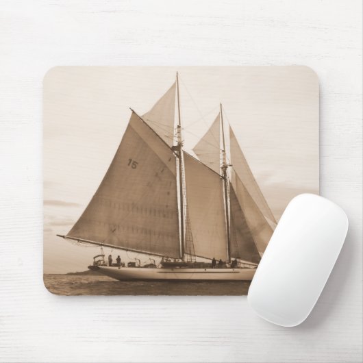Schooner im Sepia Mousepad (Mit Mouse)