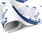 Schooner-Marine Geschenkpapier (Rolleneckpunkt)