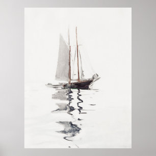 Schooner mit zwei Masten mit Dory (1894) Poster