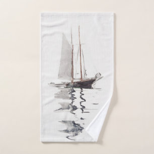 Schöoner mit zwei Masten mit Dory von Winslow Home Handtuch