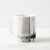 Schöoner mit zwei Masten mit Dory von Winslow Home Kaffeetasse (Vorderseite Links)
