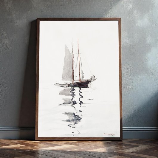 Schöoner mit zwei Masten mit Dory von Winslow Home Poster