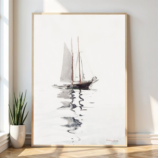 Schöoner mit zwei Masten mit Dory von Winslow Home Poster