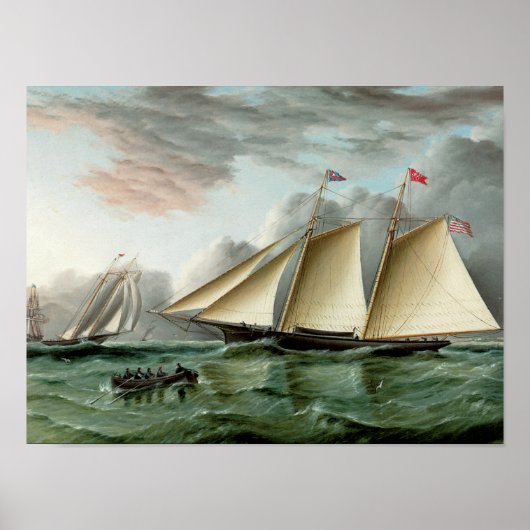 Schooner Mohawk von Sandy Hook Lighthouse Poster (Vorne)