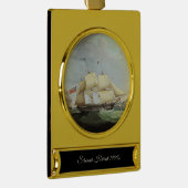 Schooner Schiff Harriet 1900er Banner-Ornament Gold (Rechts)