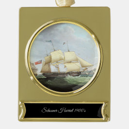 Schooner Schiff Harriet 1900er Banner-Ornament Gold