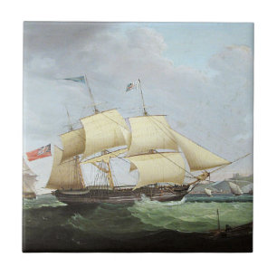 Schooner Schiff Harriet 1900er Jahre Fliese