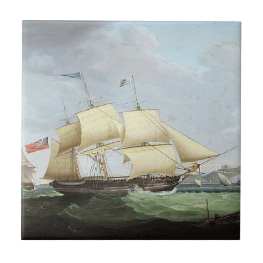 Schooner Schiff Harriet 1900er Jahre Fliese (Vorderseite)
