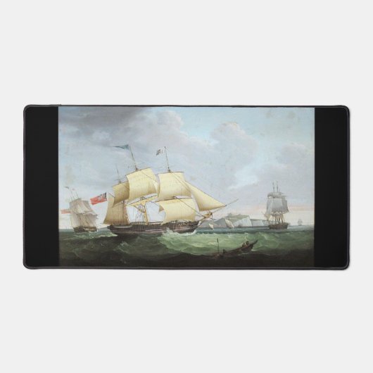 Schooner Schiff Harriet 1900er Schreibtischunterlage (Vorderseite)