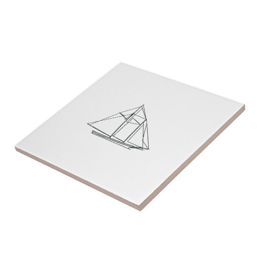 Schooner-Segelboot Fliese (Seite)