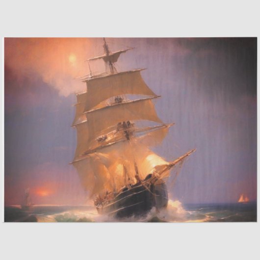 Schooner Segelschiff Tissue Paper Seidenpapier (Vorderseite)