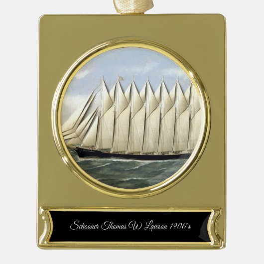 Schooner Thomas W Lawson 1900er Banner-Ornament Gold (Vorderseite)