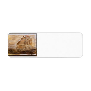 Schooner und Vintage Karte