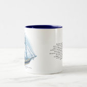 Schooner-Yacht "Amerika", 1851 Zweifarbige Tasse (Mittel)