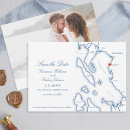 Schooner Zodiac Bellingham Bay WA Map Wedding Save The Date