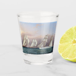 Schooners Dreadnought und Columbia 1870 Schnapsglas