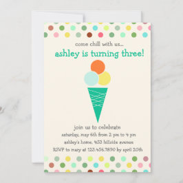 Schoops und Polka-Punkte Geburtstagsfeier Einladung