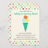 Schoops und Polka-Punkte Geburtstagsfeier Einladung (Vorne/Hinten)