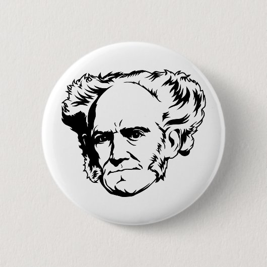 Schopenhauer Porträt-Knopf Button (Vorderseite)