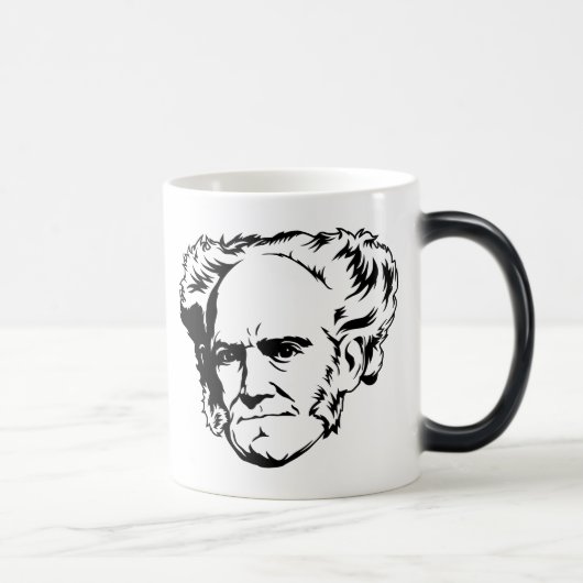 Schopenhauer Porträt-Tasse Verwandlungstasse (Rechts)