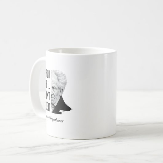 Schopenhauer Quote Funny Philosopher Statement Kaffeetasse (Vorderseite Links)