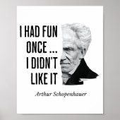 Schopenhauer Quote Funny Philosopher Statement  Poster (Vorne)