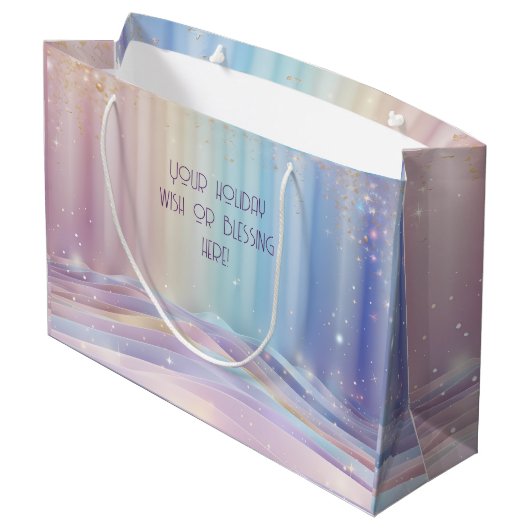 Schöpfen Sie Ihren eigenen Regenbogenschnee Große Geschenktüte (Rückseite Schrägansicht)