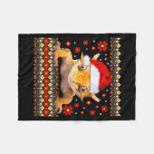 Schopfengecko hässlicher Weihnachtspullover Fleecedecke (Vorderseite (Horizontal))