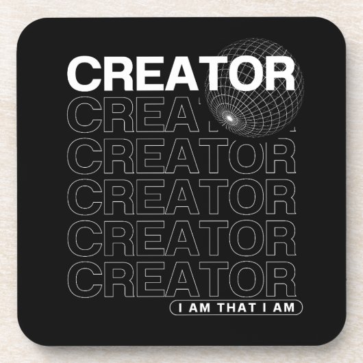 Schöpfer-Affirmation-Typografie Getränkeuntersetzer (Vorderseite)