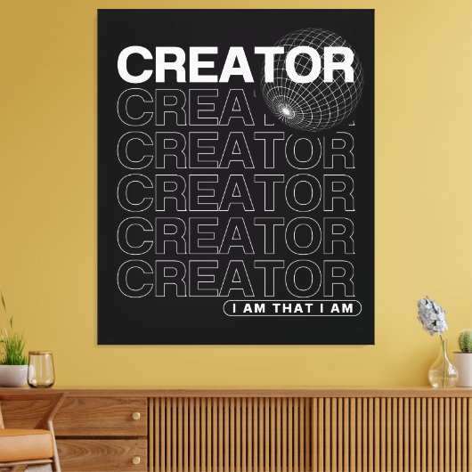 Schöpfer-Affirmation-Typografie Leinwanddruck (Insitu (Wohnzimmer))