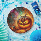 Schöpferische Jack-o-Laterne und Spinnen Pappteller (Party)