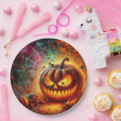 Schöpferische Jack-o-Laterne und Spinnen Pappteller (Party)
