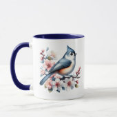 Schöpftitmouse-Vogeltasse Blumengeschenk Tasse (Links)