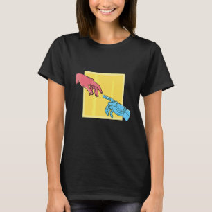 Schöpfung Malerei Parodie robotische Finger T-Shirt