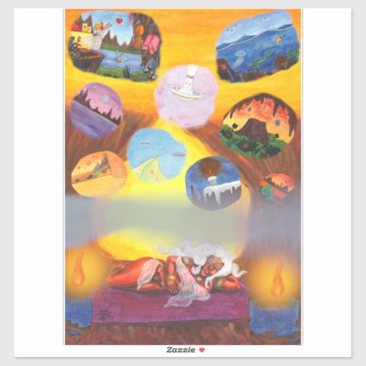 Schöpfungsmutter Göttin Träume Welten Fantasie Lie Aufkleber (Blatt)