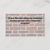 Schornstein-Visitenkarten Visitenkarte (Rückseite)