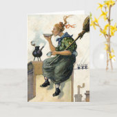 Schornsteinfeger oder Hexe Karte (Gelbe Blume)