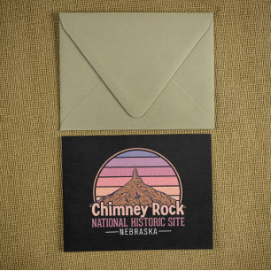 Schornsteinfelsen Nebraska Vintage-Druck – Retro Postkarte