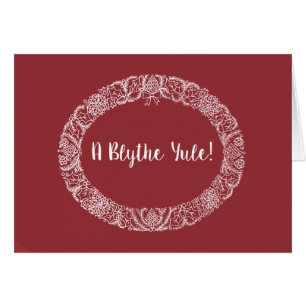 Schotte grüßen Weihnachtsschrei Weiß auf Deep Red