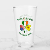 Schotte Lion Irish American Flags Kleeblatt Person Glas (Vorderseite)