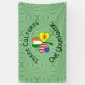 Schotte Lion Irish USA Flags Kleeblatt Personalisi Banner (Vertikal)
