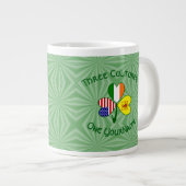 Schotte Lion Irish USA Flags Kleeblatt Personalisi Jumbo-Tasse (Vorderseite Rechts)