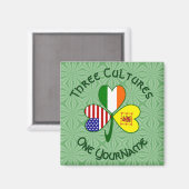Schotte Lion Irish USA Flags Kleeblatt Personalisi Magnet (Vorderseite/Rückseite)