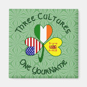 Schotte Lion Irish USA Flags Kleeblatt Personalisi Magnet (Vorne)