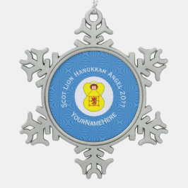 Schotte Lion Rampant Angel Hanukkah Flag Personali Schneeflocken Zinn-Ornament