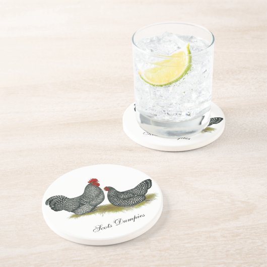 Schotte-pummelig Hühner Getränkeuntersetzer (Seite)